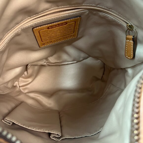 RARE COACH 11781 Bleecker Floral Appliqué Crossbody Hobo Denim Vachetta - Picture 6 of 7